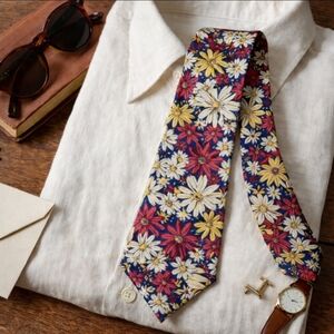 VTG 90s Tango Max Raab USA Cotton Floral Prep Tie 4” Blade Heritage